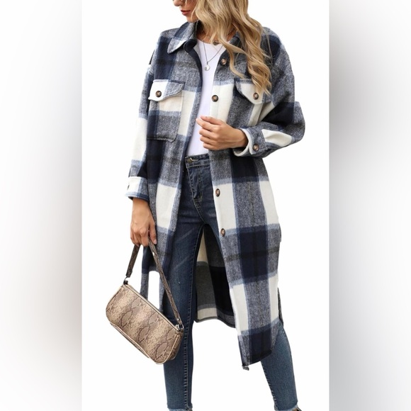 Jackets & Blazers - 🆕Plaid Long Coat